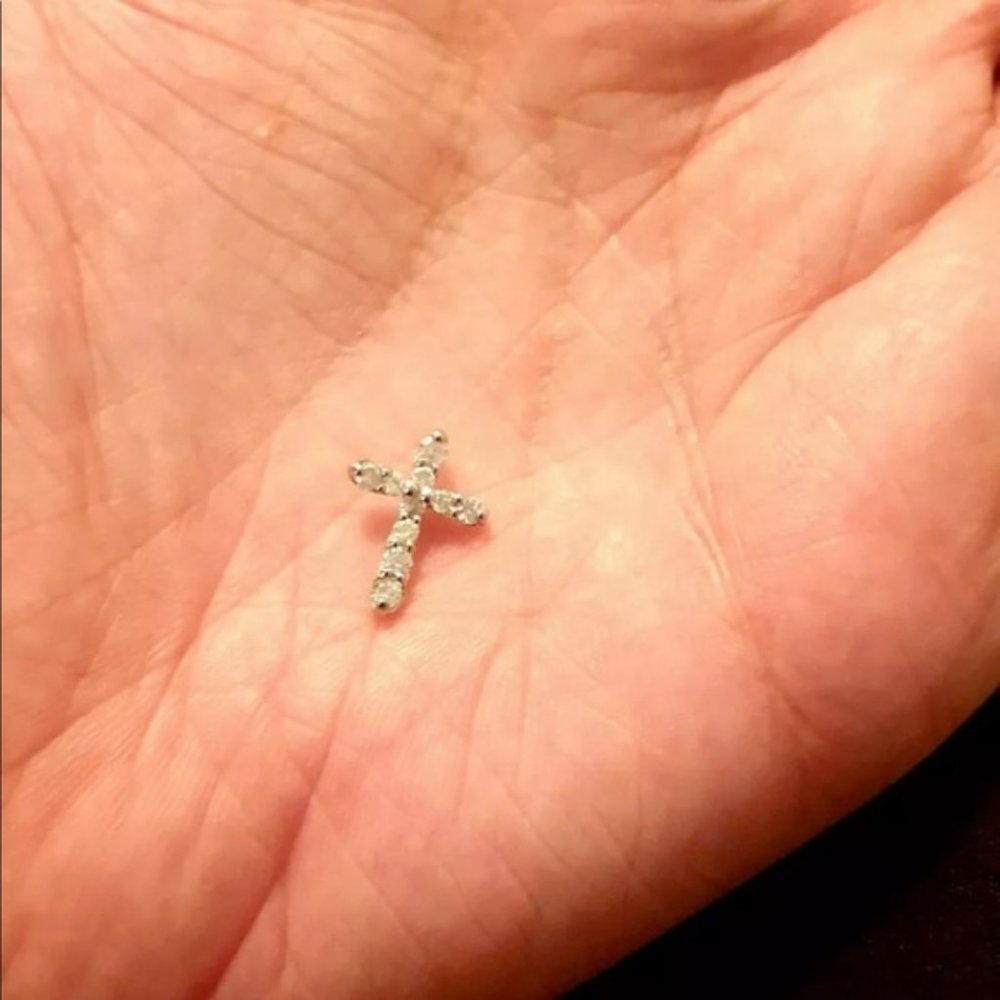 Cross Diamond 0.5ct Platinum pt900 Jewelry Pendant Head - Picture 8 of 8